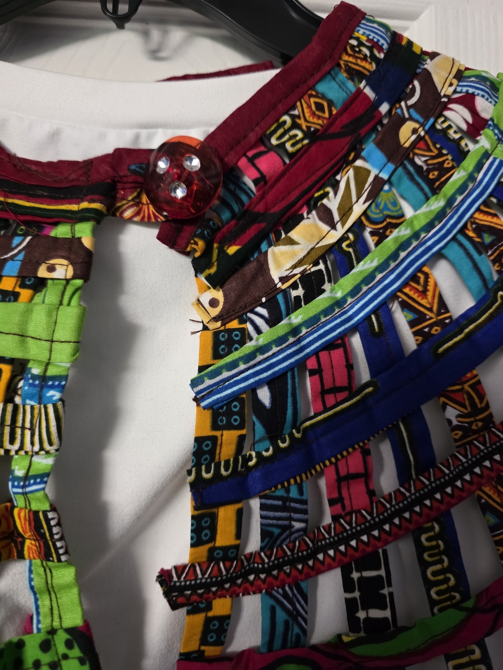 African PRINT FABRIC BIB NECKLACE - Picture 6 of 6